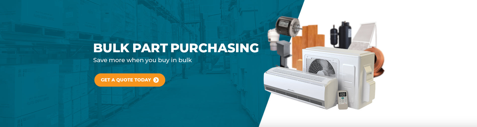 A promotional banner for bulk part purchasing